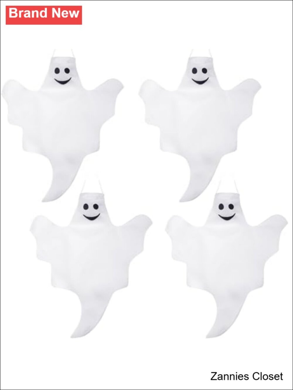 👻 4 Pc 32" Halloween Ghost Windsock Outdoor Hanging Decoration Oxford Cloth